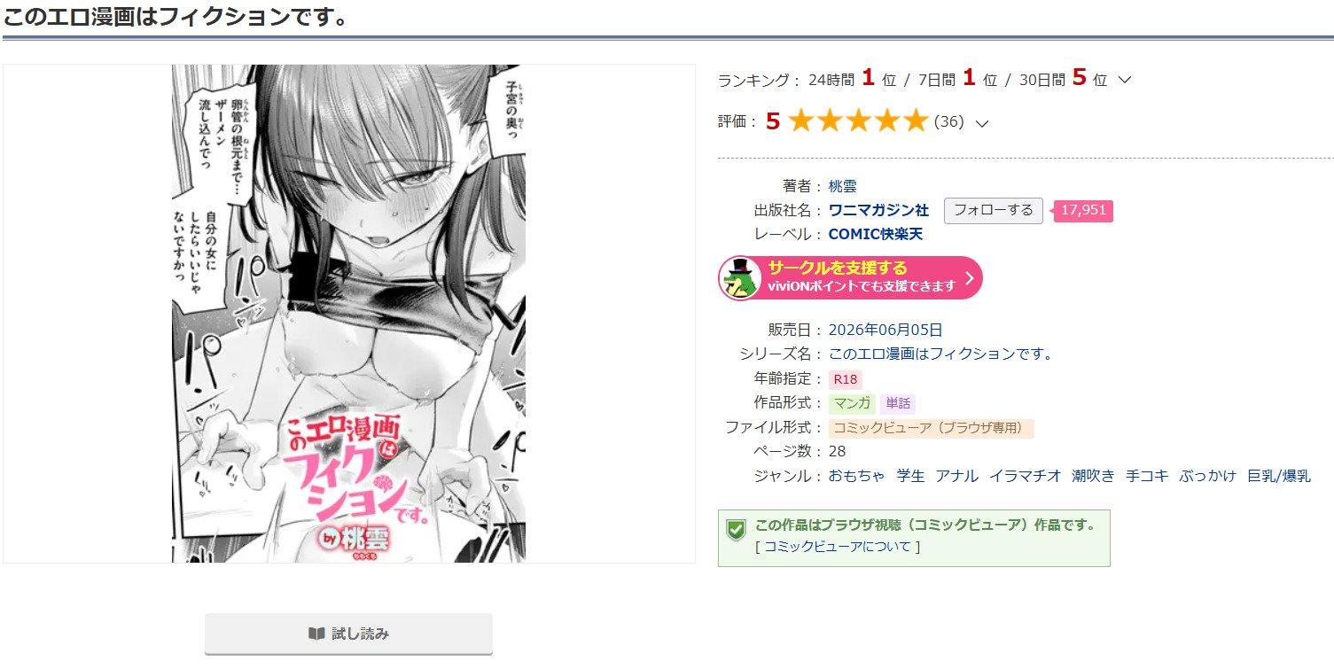このエロ漫画はフィクションです。DLsite